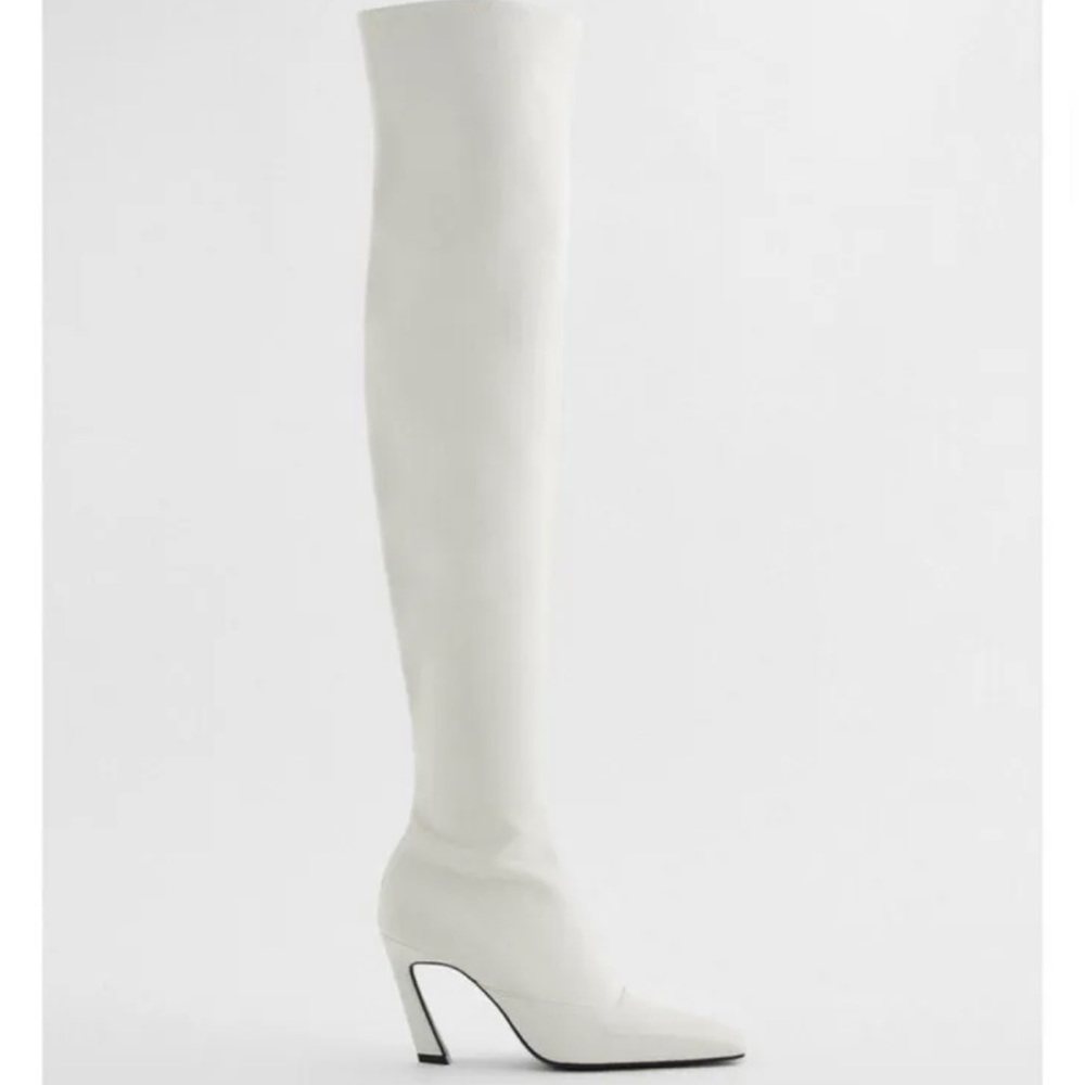 Gorgeous White OTK Thigh High Zara Boots w Tags no O.b. 39 8
